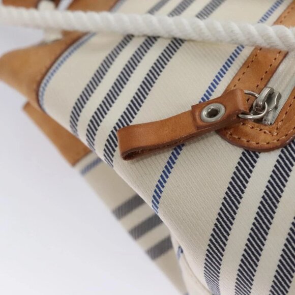 BURBERRY Backpack Canvas White Brown Auth th5698 - Picture 8 of 16